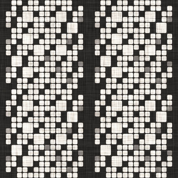 Kusursuz siyah örülmüş kumaş geometrik keten dokusu. İki ton monokrom desenli arka plan. Modern dokuma efekti. Erkeksi biçim motifi jpg yazısını tekrarla - Fotoğraf, Görsel