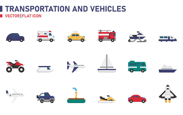 Icono de transporte y vehículos para sitio web, aplicación, impresión, documento, diseño de póster, etc.. - Vector, Imagen