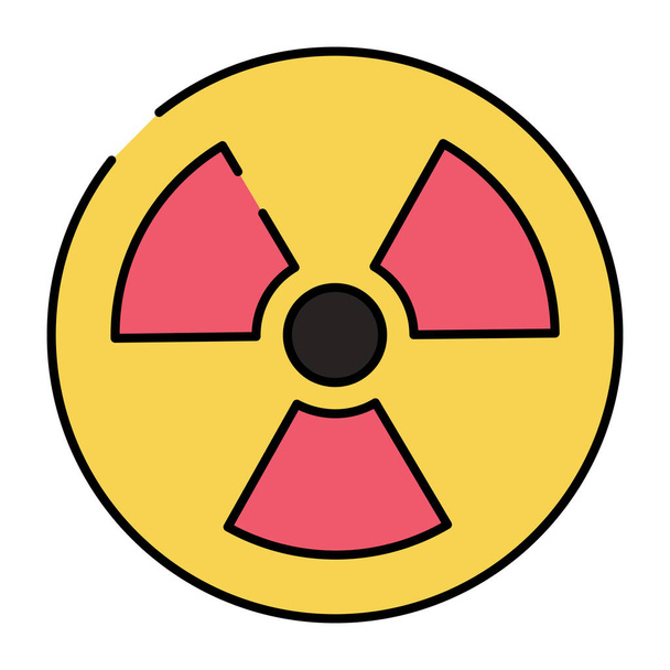 An editable design icon of radioactive sign - Vector, Image