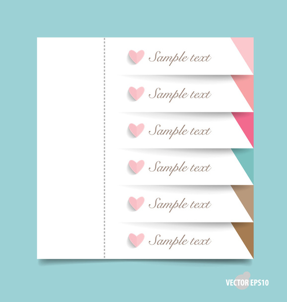 Cute Note papers, ready for your message. Vector illustration. - Διάνυσμα, εικόνα