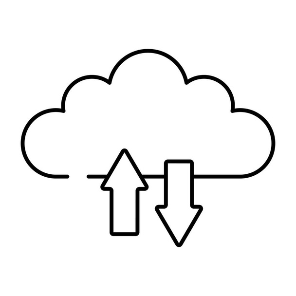 Frecce bidirezionali con cloud, icona del trasferimento dei dati cloud - Vettoriali, immagini