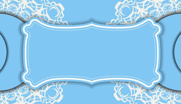 Fond bleu avec des ornements blancs indiens et placer sous votre texte - Vecteur, image