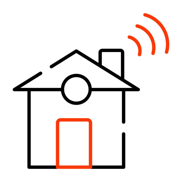 Sinais de Internet com construção, ícone de casa inteligente - Vetor, Imagem