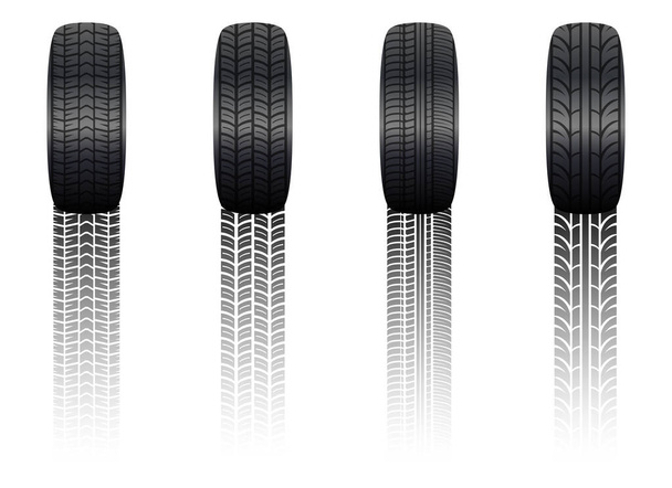 Desenho vetorial de pneu ilustração isolada sobre fundo branco - Vetor, Imagem