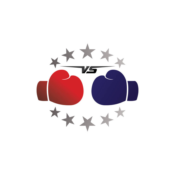 Boxing ikon készlet és boxer design illusztráció szimbóluma harcos - Vektor, kép