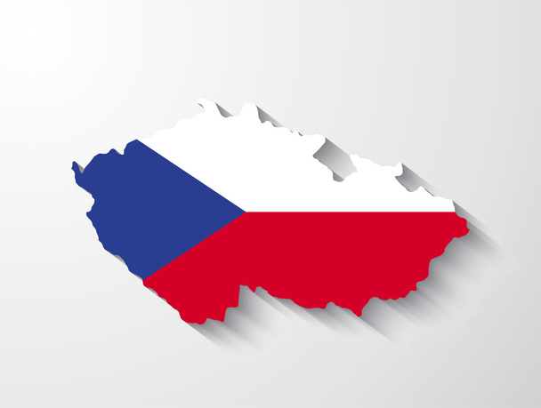 Landkarte der Tschechischen Republik mit Schatteneffekt - Vektor, Bild
