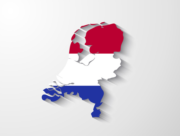 Olanda mappa con effetto ombra
 - Vettoriali, immagini