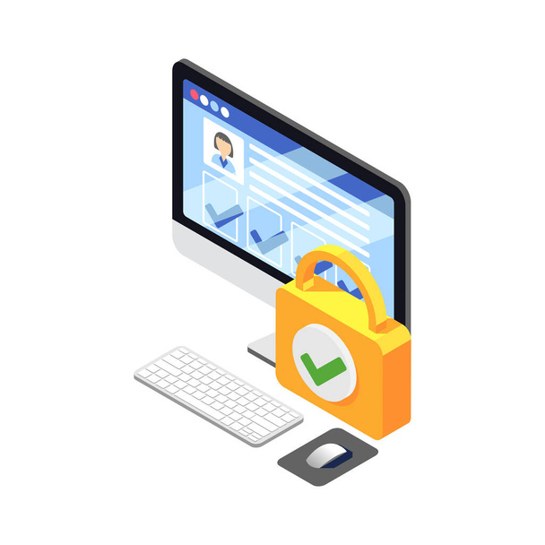 Ícone de dados pessoais protegidos - Vetor, Imagem