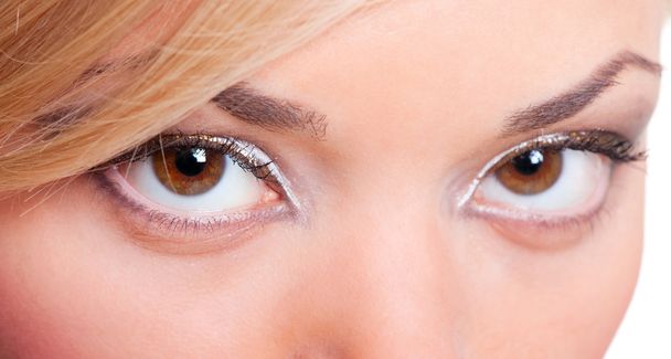Closeup portrait of feminine eyes - Photo, Image