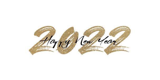 happy new year 2022 wallpaper with white background and golden sparkle - Photo, Image