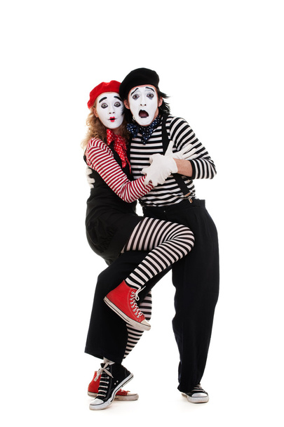 Portrait of frightened mimes - Photo, Image