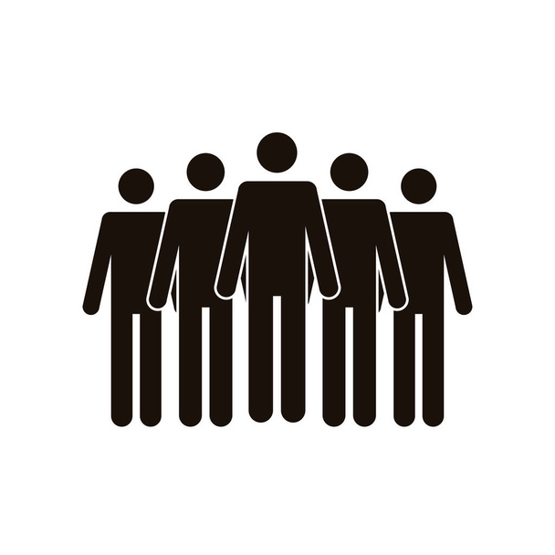 cinq silhouettes figures avatars - Vecteur, image