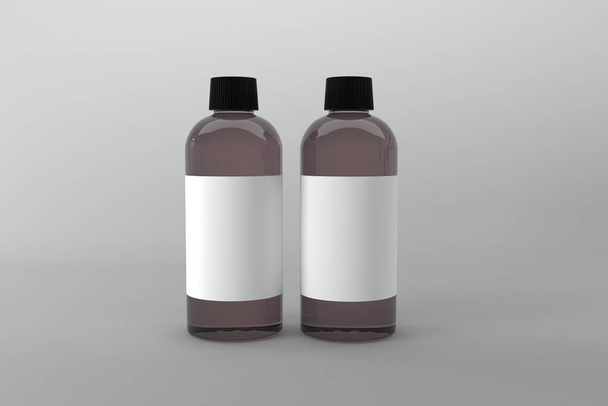 3D Rendered Bottles Mockup Template - Fotoğraf, Görsel
