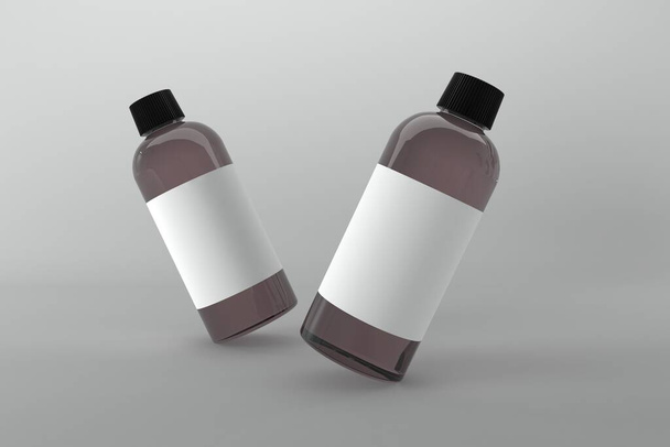 3D Rendered Bottles Mockup Template - Φωτογραφία, εικόνα