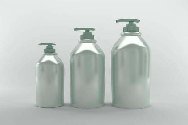 3D Rendered Bottles Mockup Template - 写真・画像