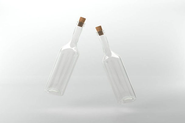 Πρότυπο Mockup για τα τρισδιάστατα επεξεργασμένα μπουκάλια - Φωτογραφία, εικόνα