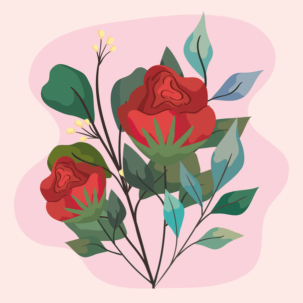 Красные цветы в саду - Вектор,изображение
