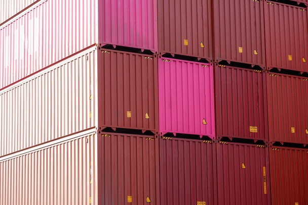 Container stack, trade perspective, import and export - Photo, Image