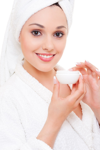 Woman with face cream - Foto, imagen