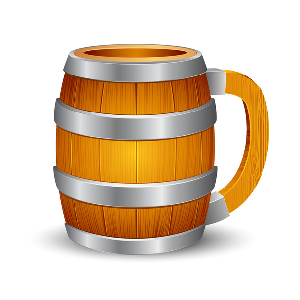 ξύλινη κούπα μπύρας - Διάνυσμα, εικόνα