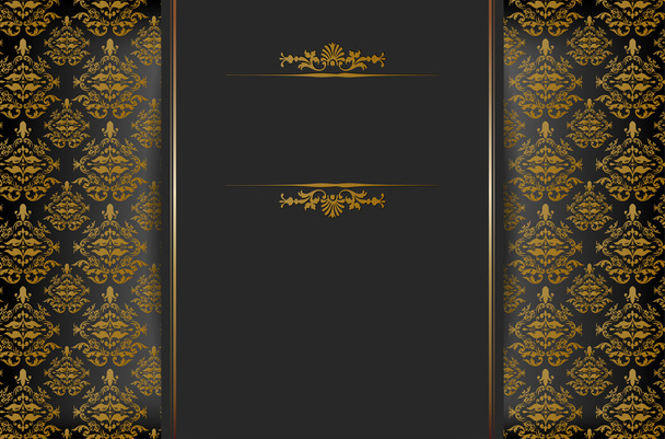 Background with baroque ornament and place for text - Vector, imagen