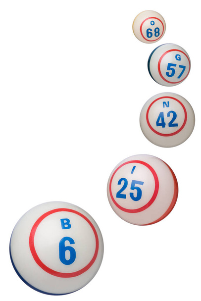Bingo Balls sobre fondo blanco con espacio para copiar - Foto, imagen