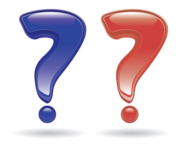 Question marks in glossy style - Vector, Image