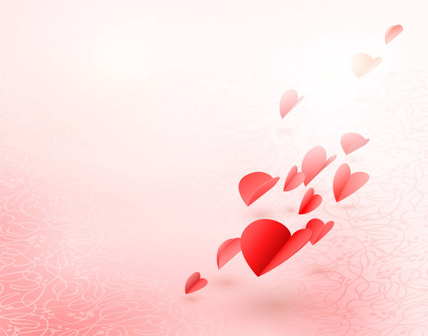 Flying hearts. Romantic background for love. Vector - Вектор, зображення