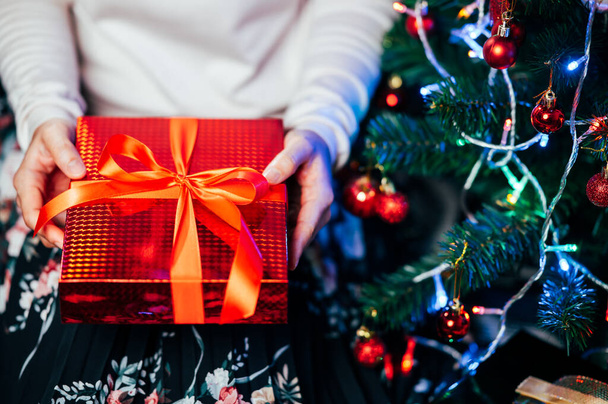 gift box for Christmas and Newyear holiday background - Фото, зображення
