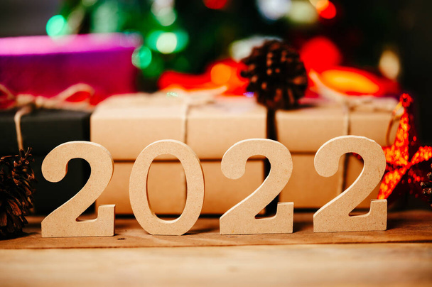 Felice anno nuovo 2022 sfondo vacanza e banner. - Foto, immagini