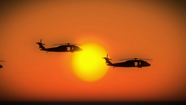 ελικόπτερα που πετούν στον σχηματισμού - Πλάνα, βίντεο