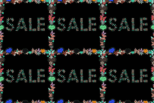 Sale banner template design, Big sale special offer. Seamless pattern. End of season special offer banner. Raster illustration. Illustration in blue, black and gray colors. - Photo, Image