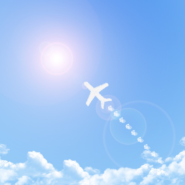 Avion sur Cloud en forme, concept de rêve
 - Photo, image