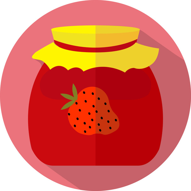 plochý design ikony jar jahodový džem. vektorové ilustrace. - Vektor, obrázek
