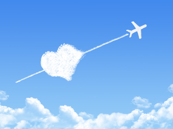 Plane on Cloud shaped ,dream concept - Photo, Image