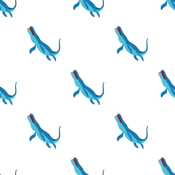 Underwater dinosaur car pattern seamless vector - Vettoriali, immagini