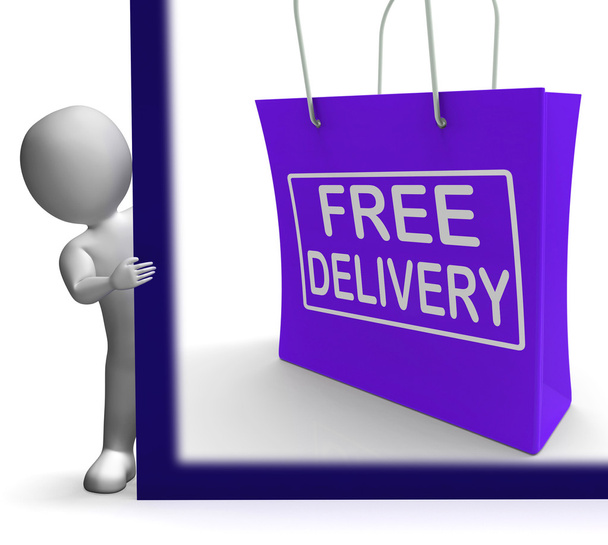 Ücretsiz Teslimat ücretsiz gösterilen alışveriş veya deliv bedava - Fotoğraf, Görsel