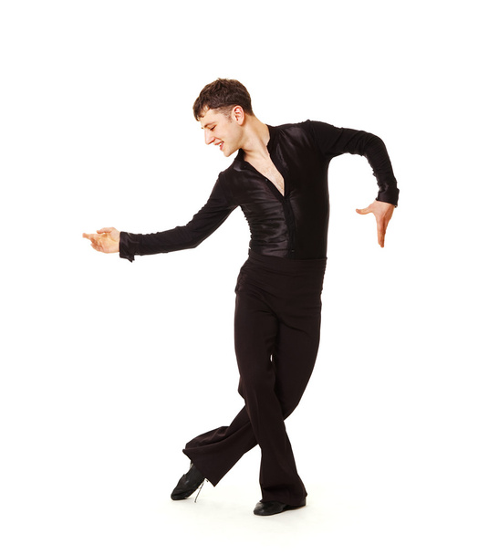 Elegance dancer in black suit - Foto, imagen
