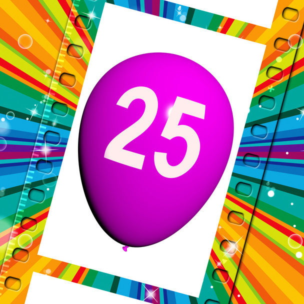 Balloon Shows Twenty-fifth Happy Birthday Celebration - Photo, Image
