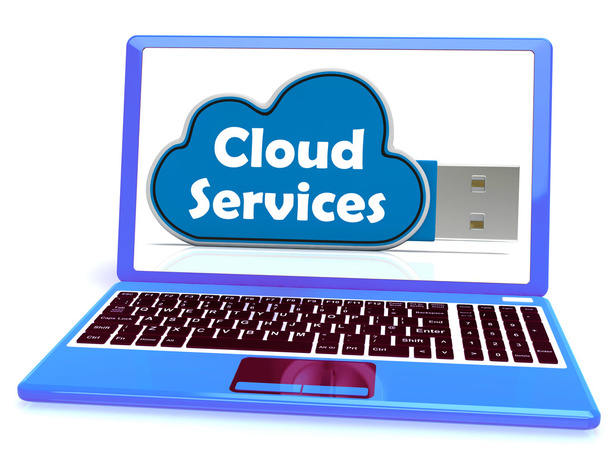Cloud Services Memory Stick Laptop muestra copia de seguridad de archivos de Internet y
 - Foto, Imagen