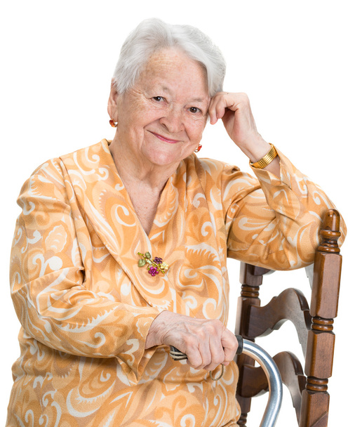 портрет старой улыбающейся женщины
 - Фото, изображение