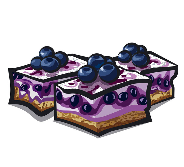 Illustration of the blue berry cakes - Vector, Image
