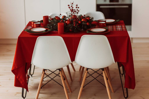 Table servie pour le dîner de Noël - Photo, image
