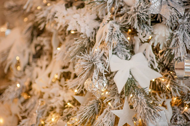 Christmas tree festively decorated with balls   - Valokuva, kuva