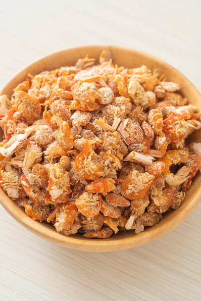 dried shrimps or dried salted prawn in bowl - Foto, immagini