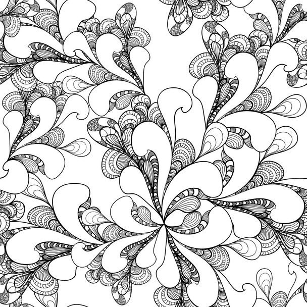 Abstract doodle seamless pattern on white background - Vector, imagen