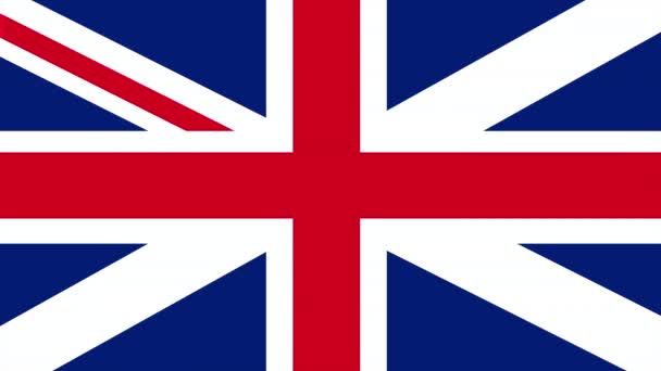 Video van Union Jack vlag formatie van Engeland, Schotland en St. Patrick 's (Ierland) vlaggen overlappen elkaar. Vlaggenmengsel: Engeland, Schotland, Noord-Ierland - Video