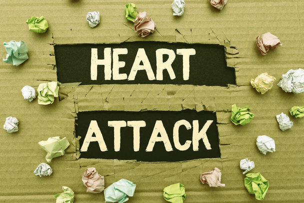 Conceptual display Heart Attack. Concept meaning sudden occurrence of coronary thrombosis resulting in death Forming New Thoughts Uncover Fresh Ideas Accepting Changes - Фото, изображение