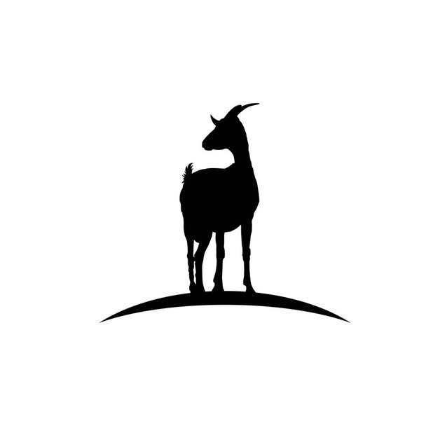 Иконка козы силуэта выделена на белом фоне. Векторная иллюстрация - Вектор,изображение
