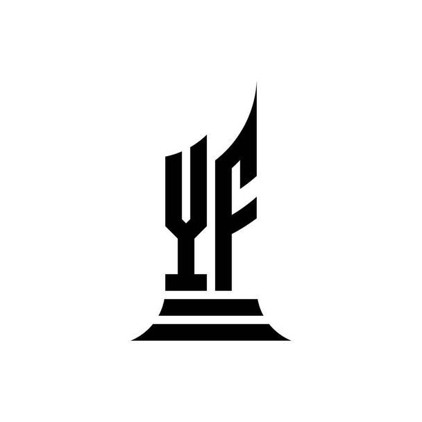 YF Monogram logo kirjain rakennuksen muoto tyyli suunnittelu eristetty valkoisella taustalla, kiinteistö, architech logo kirjain rakennus. - Vektori, kuva